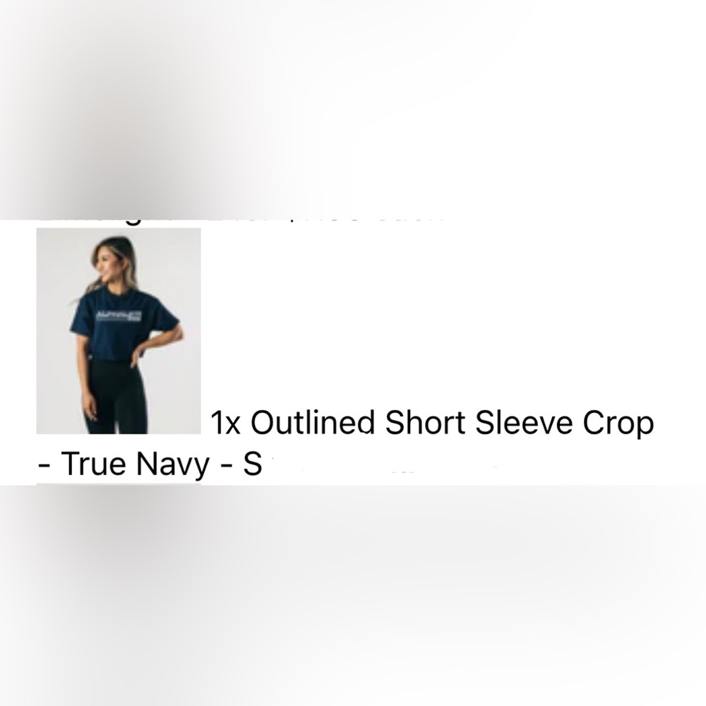 Alphalete- Outline Short Sleeve Crop - True Navy - Size S